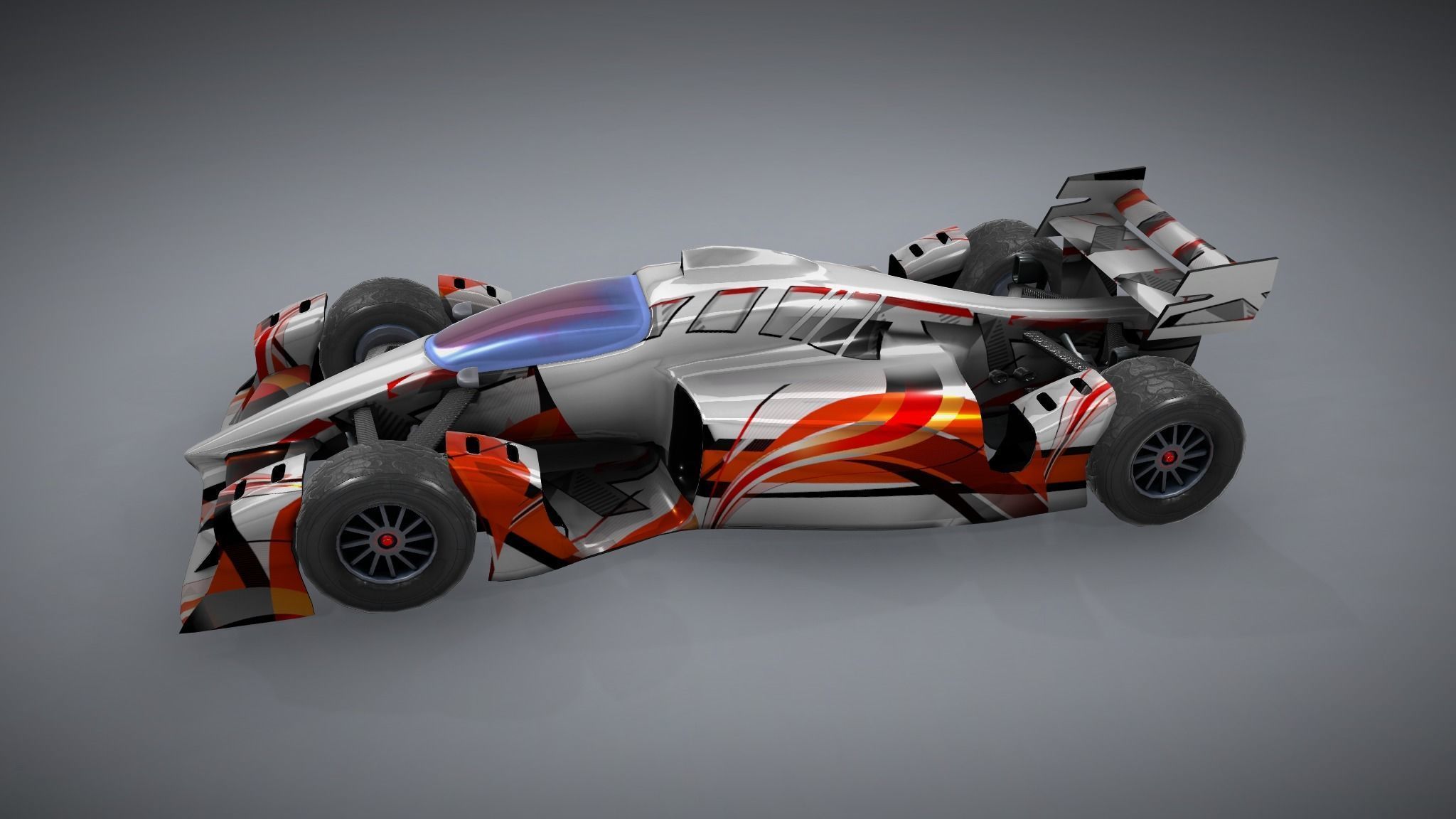 F1 Racing Car Model 4 Low-poly 3D model_2