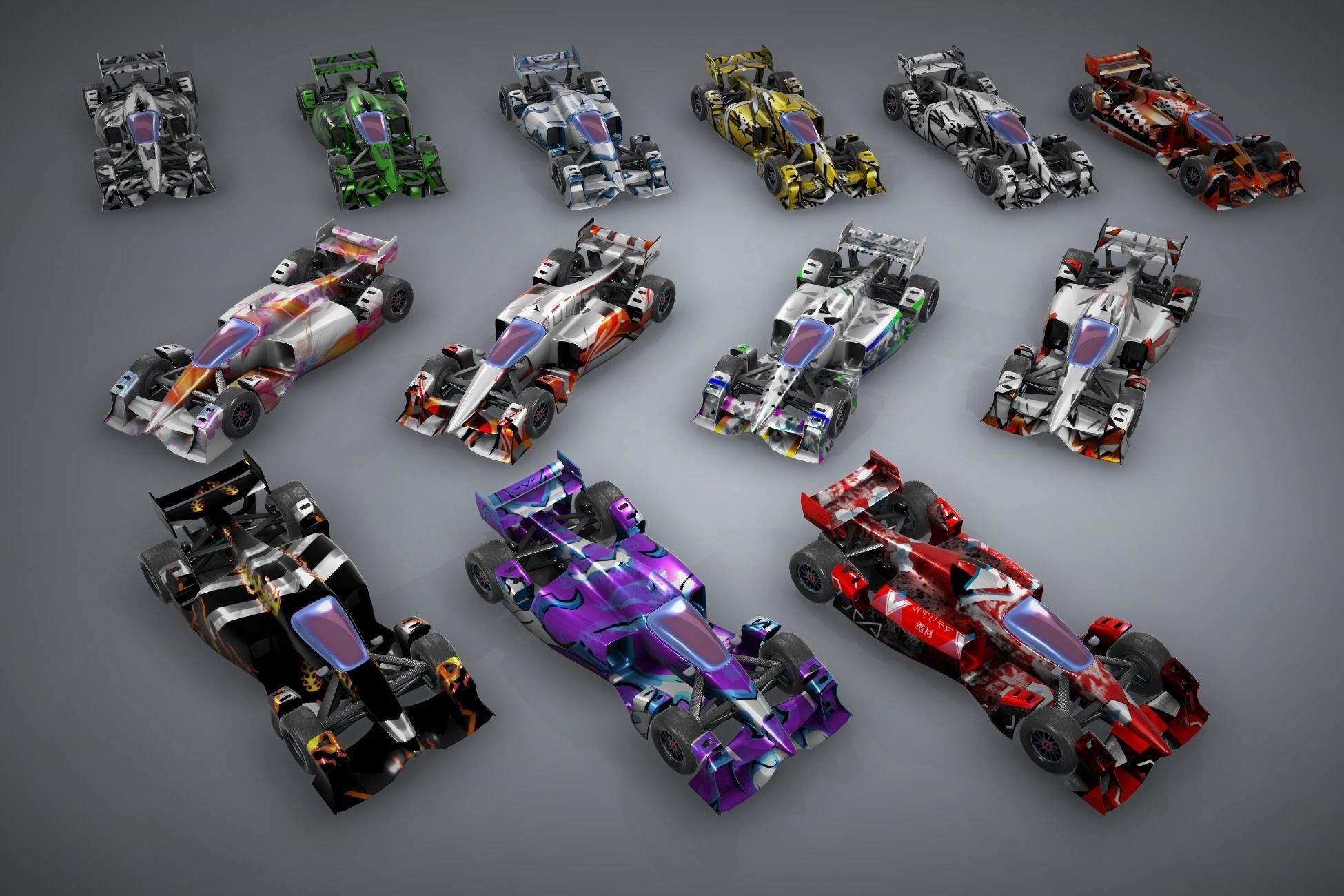 F1 Racing Car Model 4 Low-poly 3D model_4
