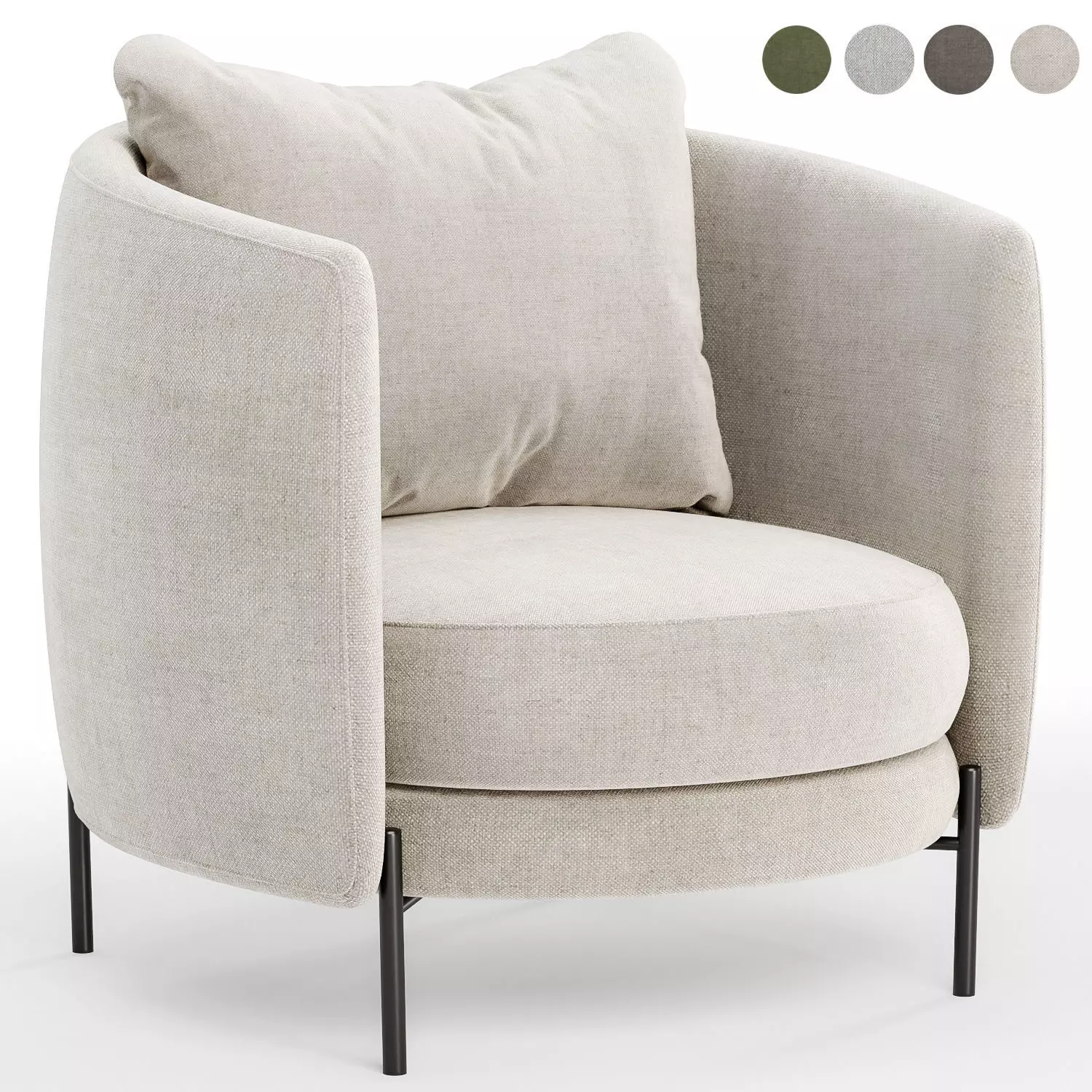 Fauteuil in tweed Arcus design E Gallina 3D model