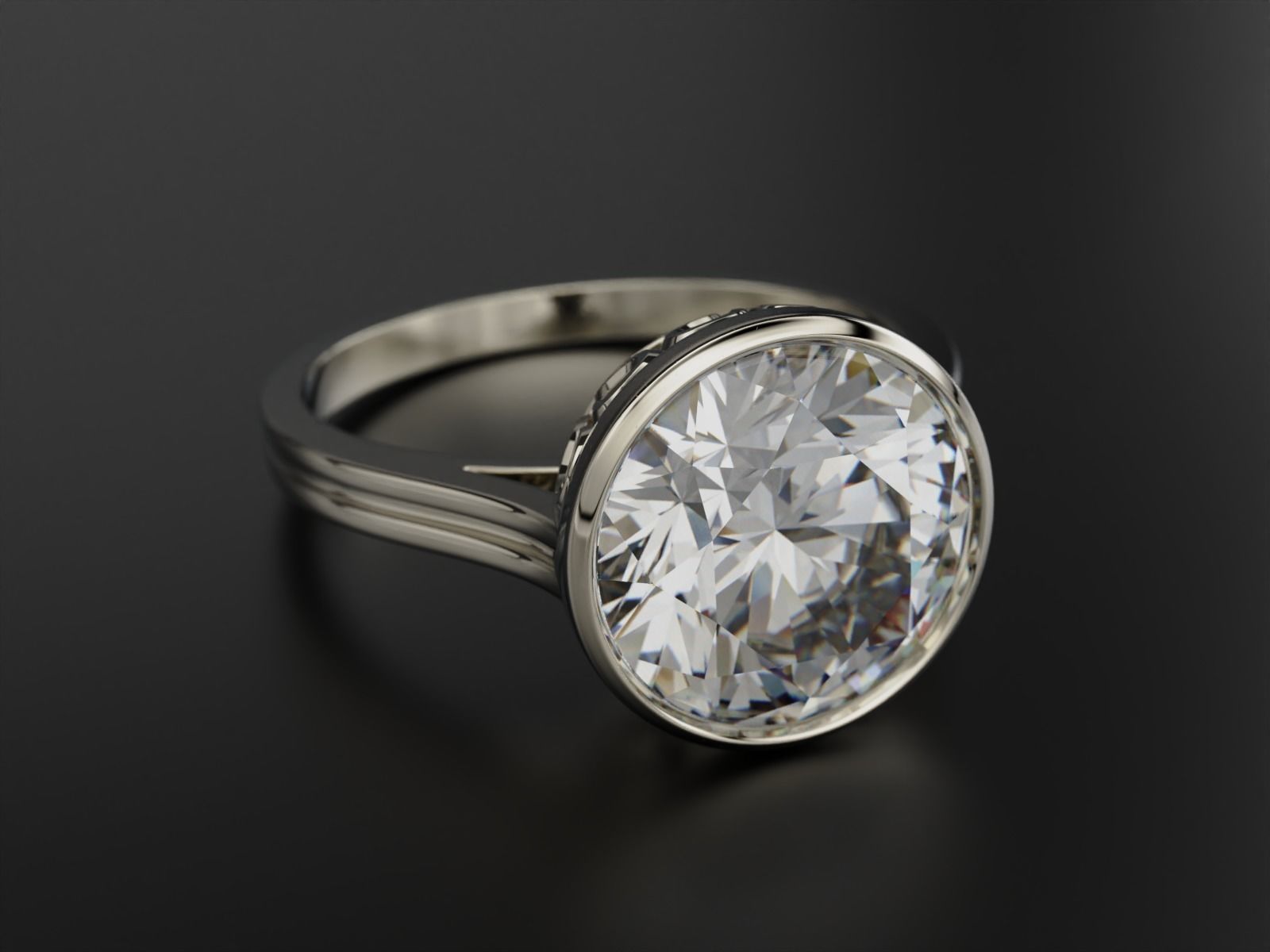 Ring with stone 10 mm 3D print model_2