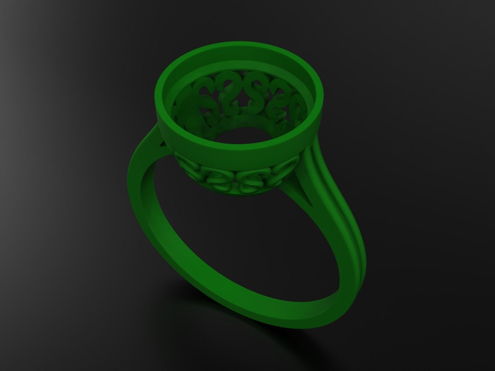 Ring with stone 10 mm 3D print model_8