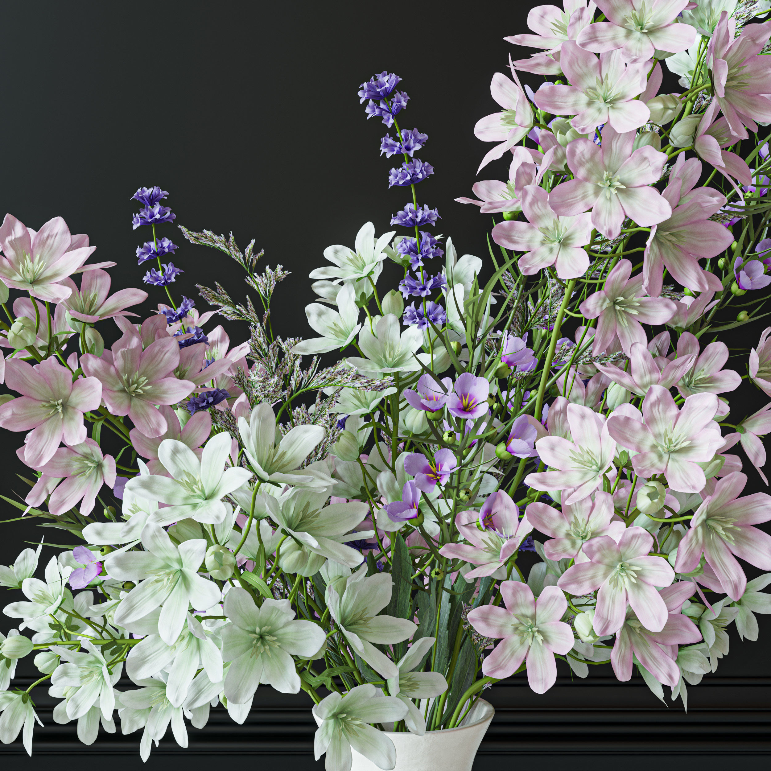 Flower Set 036 3D model_4