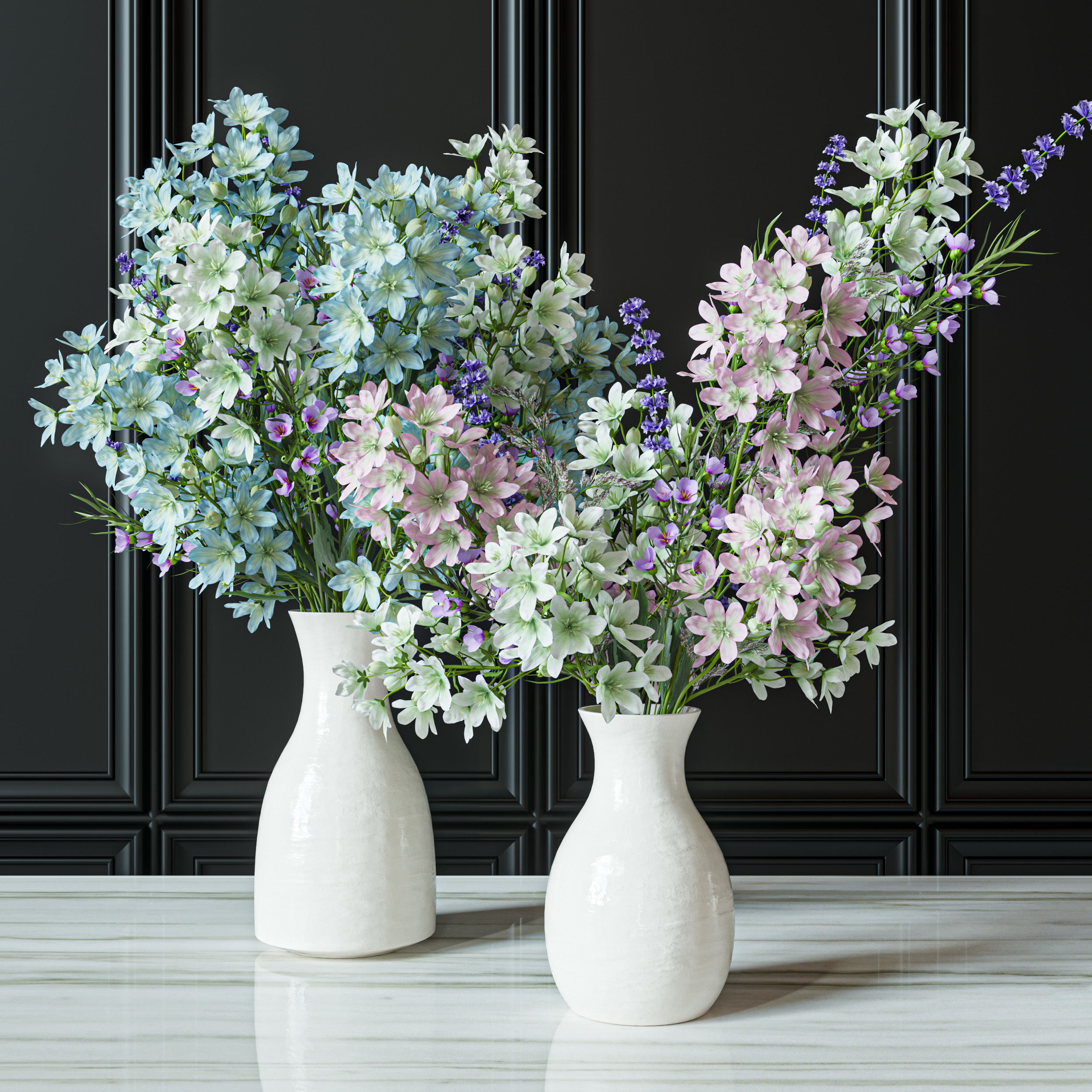 Flower Set 036 3D model_2