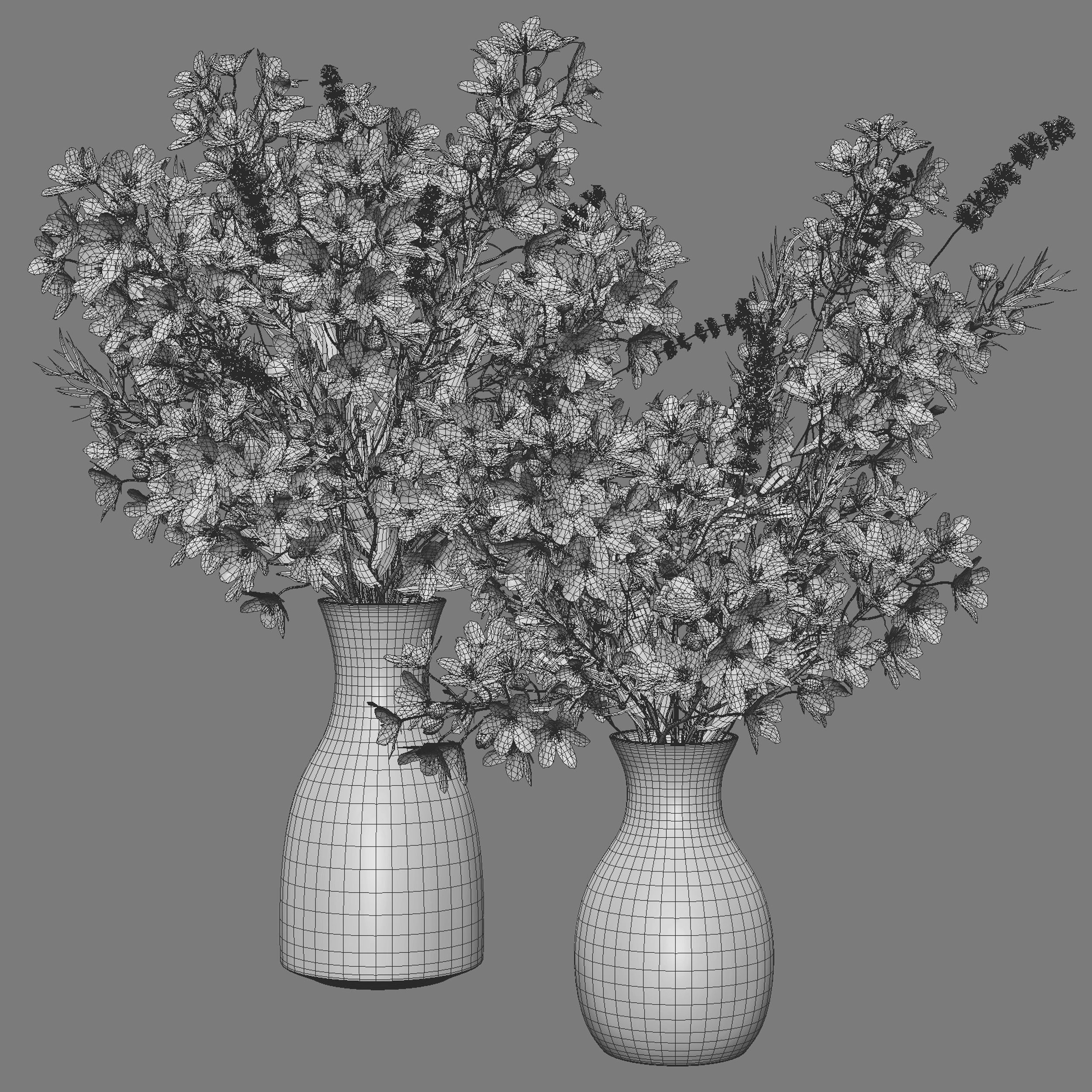 Flower Set 036 3D model_5