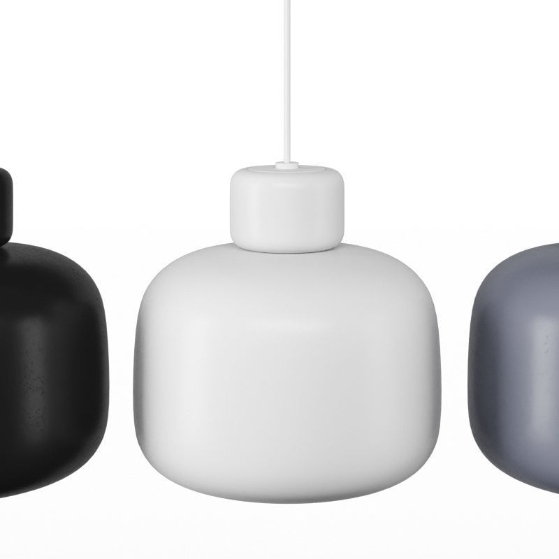 Woud Stone Pendant Light 3D model_3