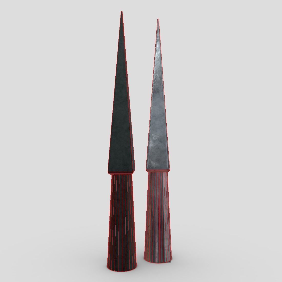 Arrowhead 6 pair of metal thorns Low-poly 3D model_4