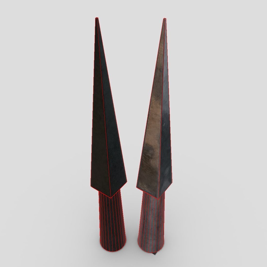 Arrowhead 6 pair of metal thorns Low-poly 3D model_6