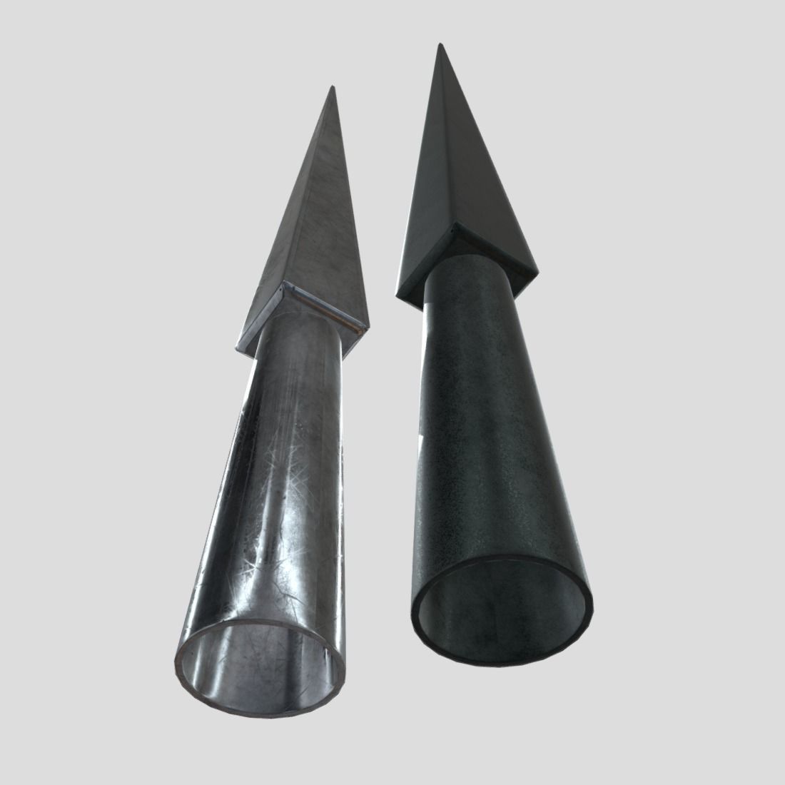 Arrowhead 6 pair of metal thorns Low-poly 3D model_9
