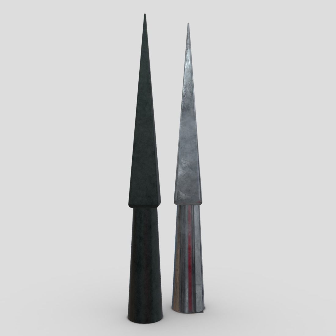 Arrowhead 6 pair of metal thorns Low-poly 3D model_3