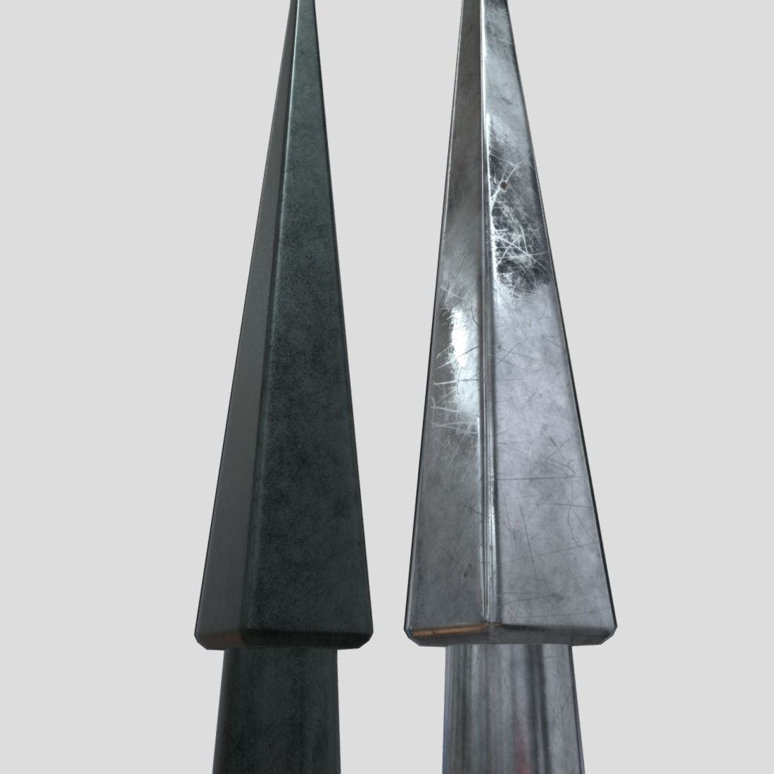 Arrowhead 6 pair of metal thorns Low-poly 3D model_13