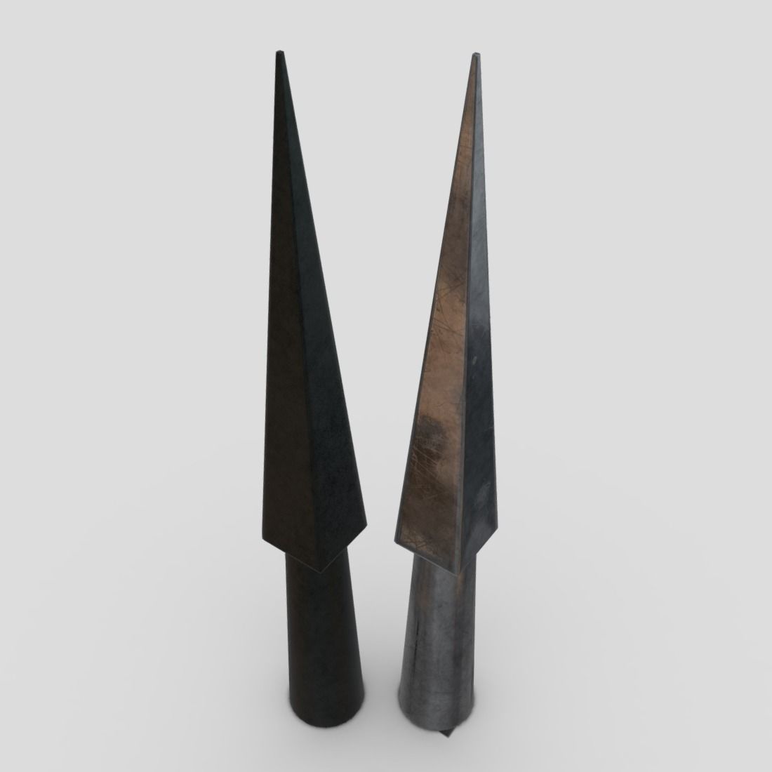 Arrowhead 6 pair of metal thorns Low-poly 3D model_5