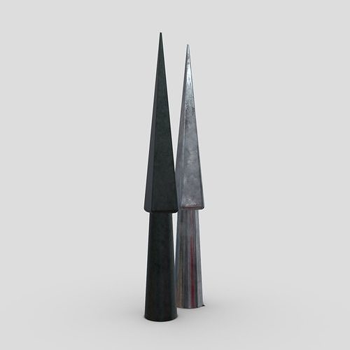 Arrowhead 6 pair of metal thorns Low-poly 3D model