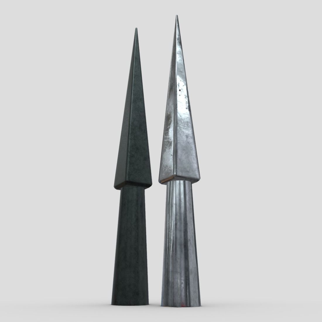 Arrowhead 6 pair of metal thorns Low-poly 3D model_11