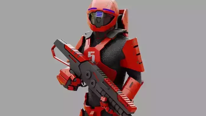 Cyborg Soldier  rigged character