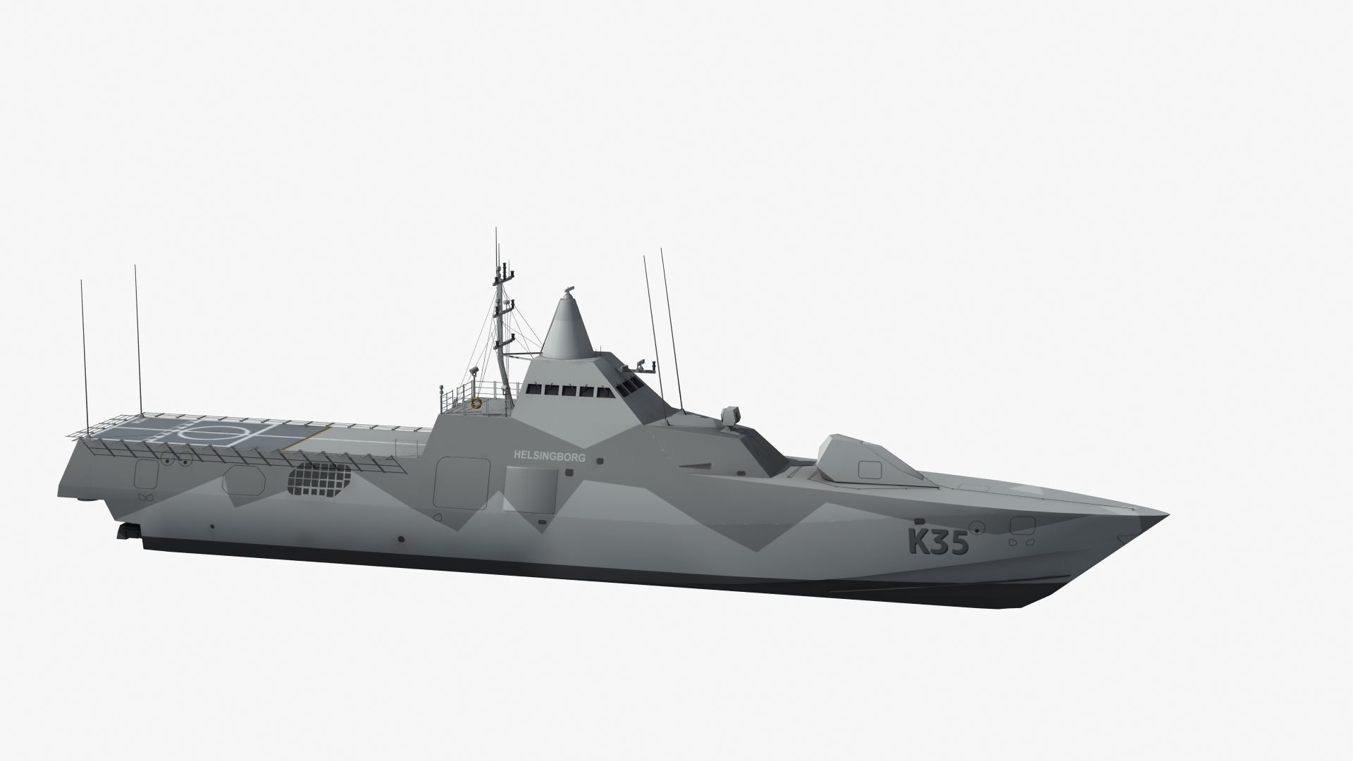 Visby Class Corvette Helsingborg 3D model_26