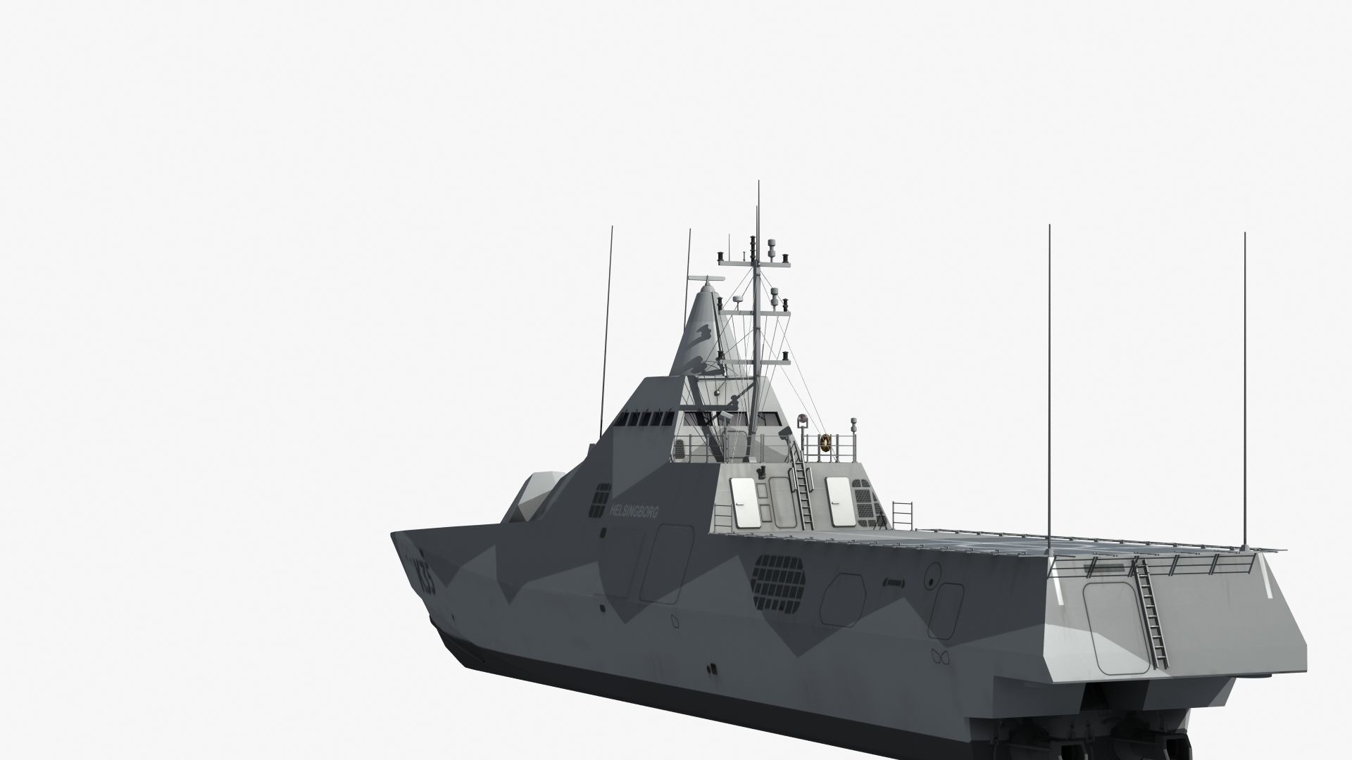 Visby Class Corvette Helsingborg 3D model_21