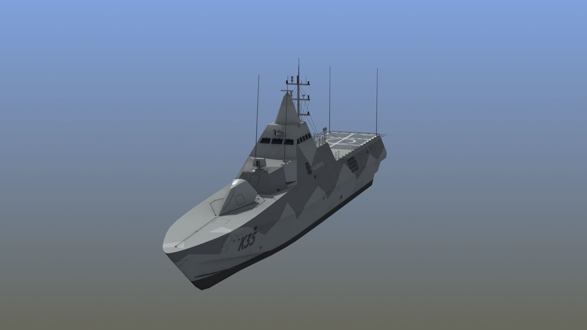 Visby Class Corvette Helsingborg 3D model_15