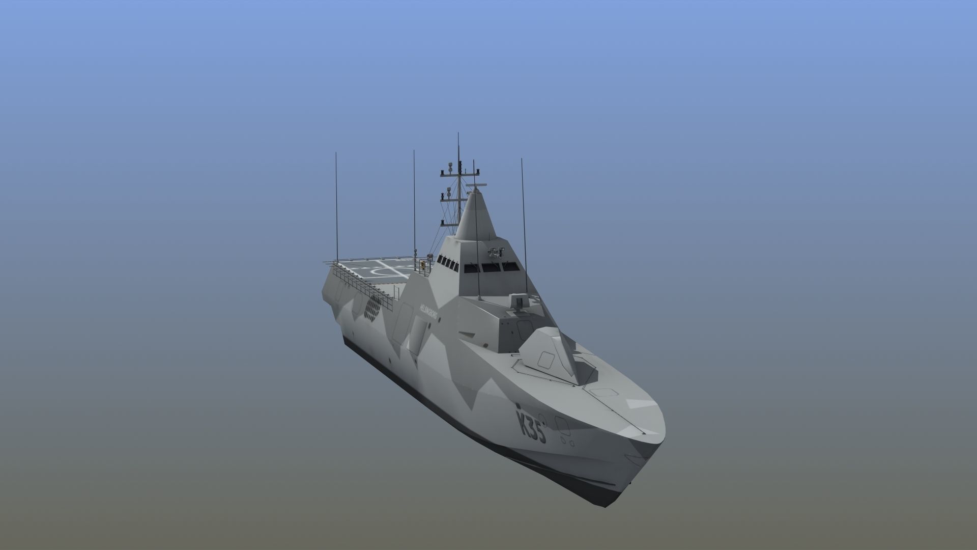 Visby Class Corvette Helsingborg 3D model_13