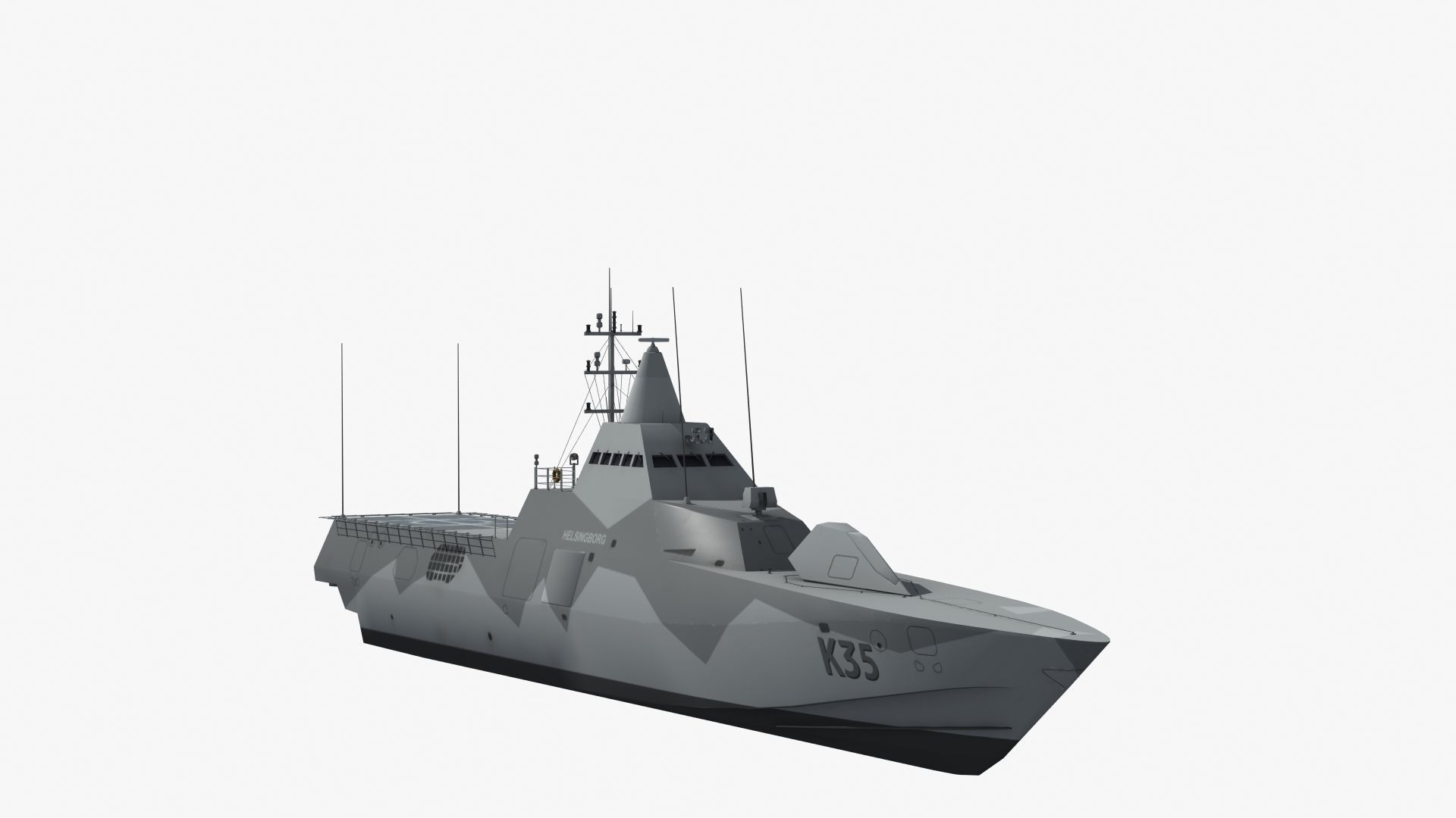Visby Class Corvette Helsingborg 3D model_29