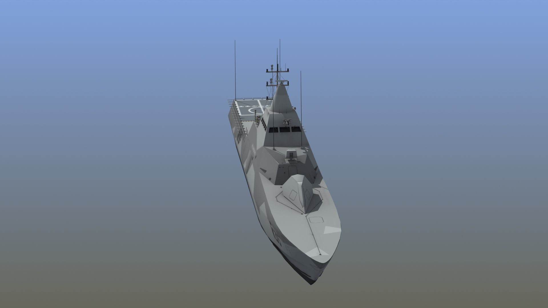 Visby Class Corvette Helsingborg 3D model_14