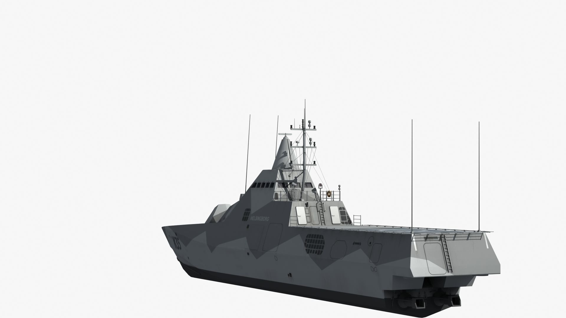 Visby Class Corvette Helsingborg 3D model_22