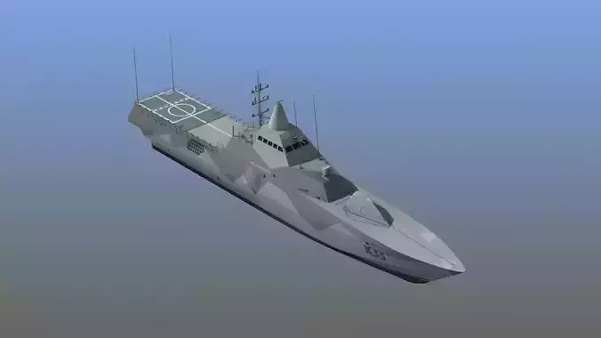 Visby Class Corvette Helsingborg 3D model