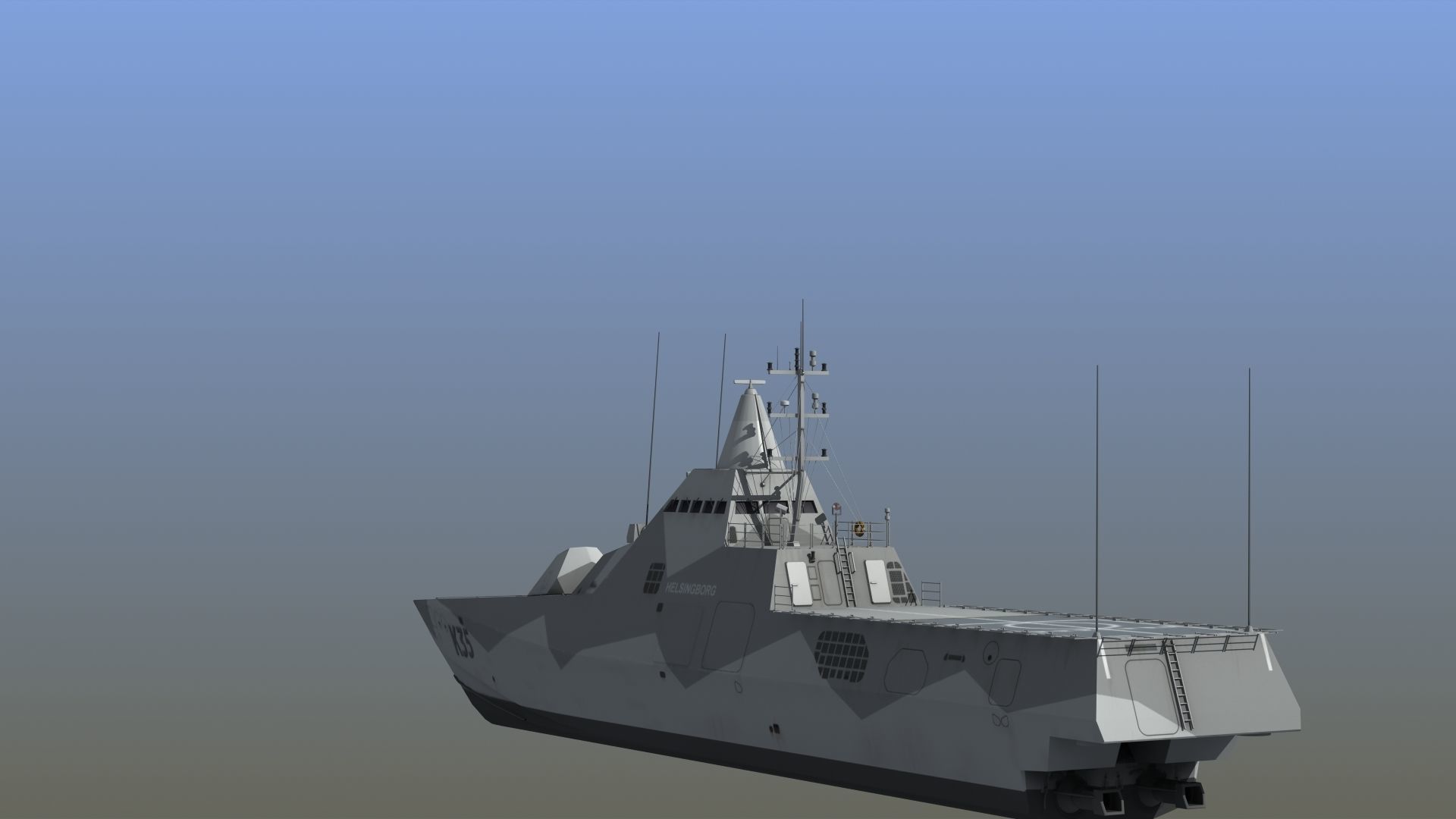 Visby Class Corvette Helsingborg 3D model_6