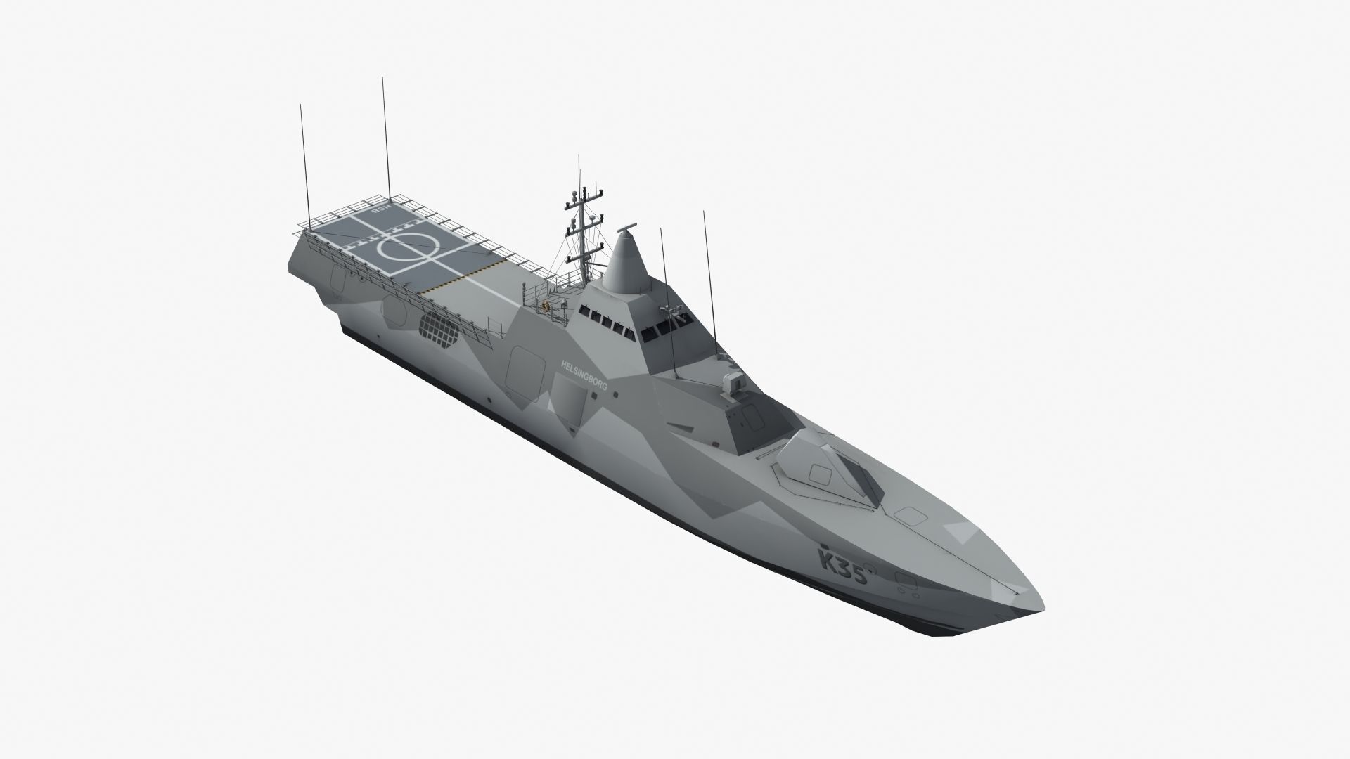 Visby Class Corvette Helsingborg 3D model_17