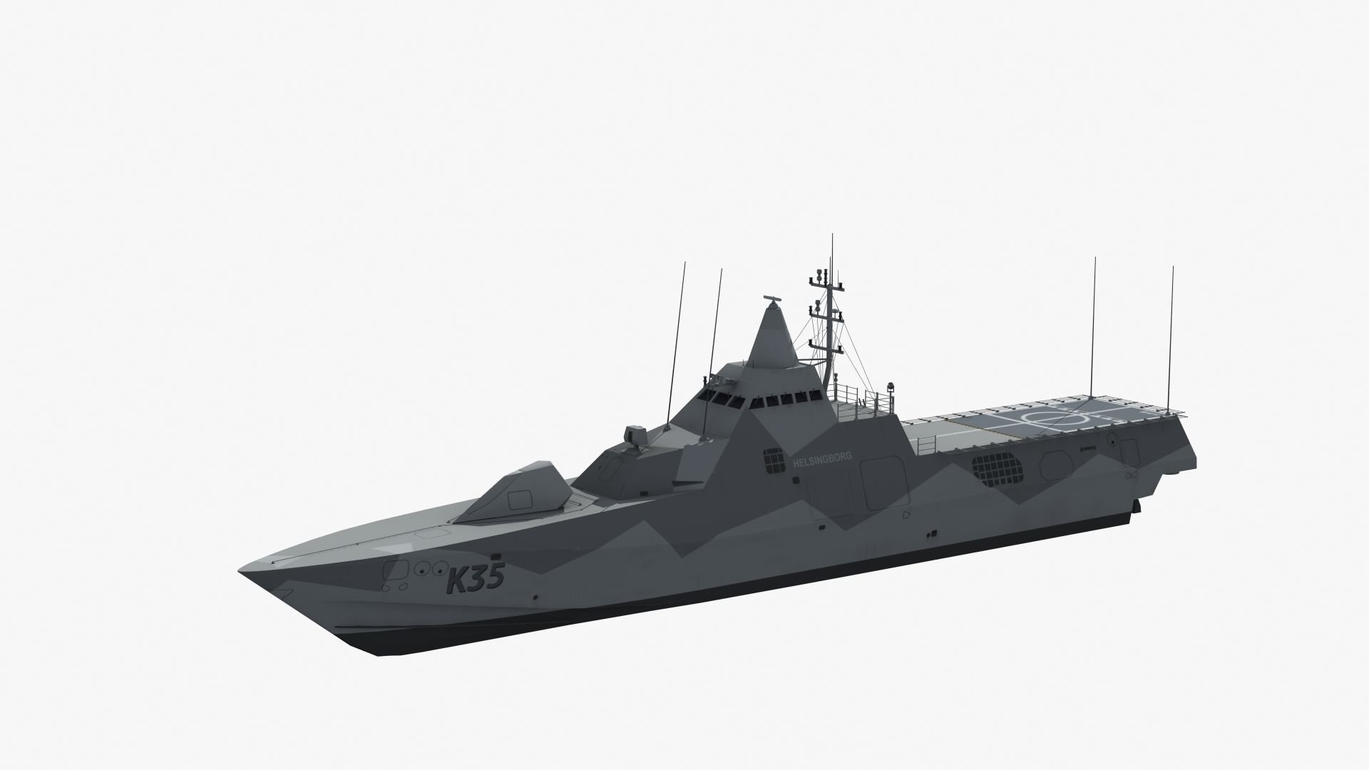 Visby Class Corvette Helsingborg 3D model_19