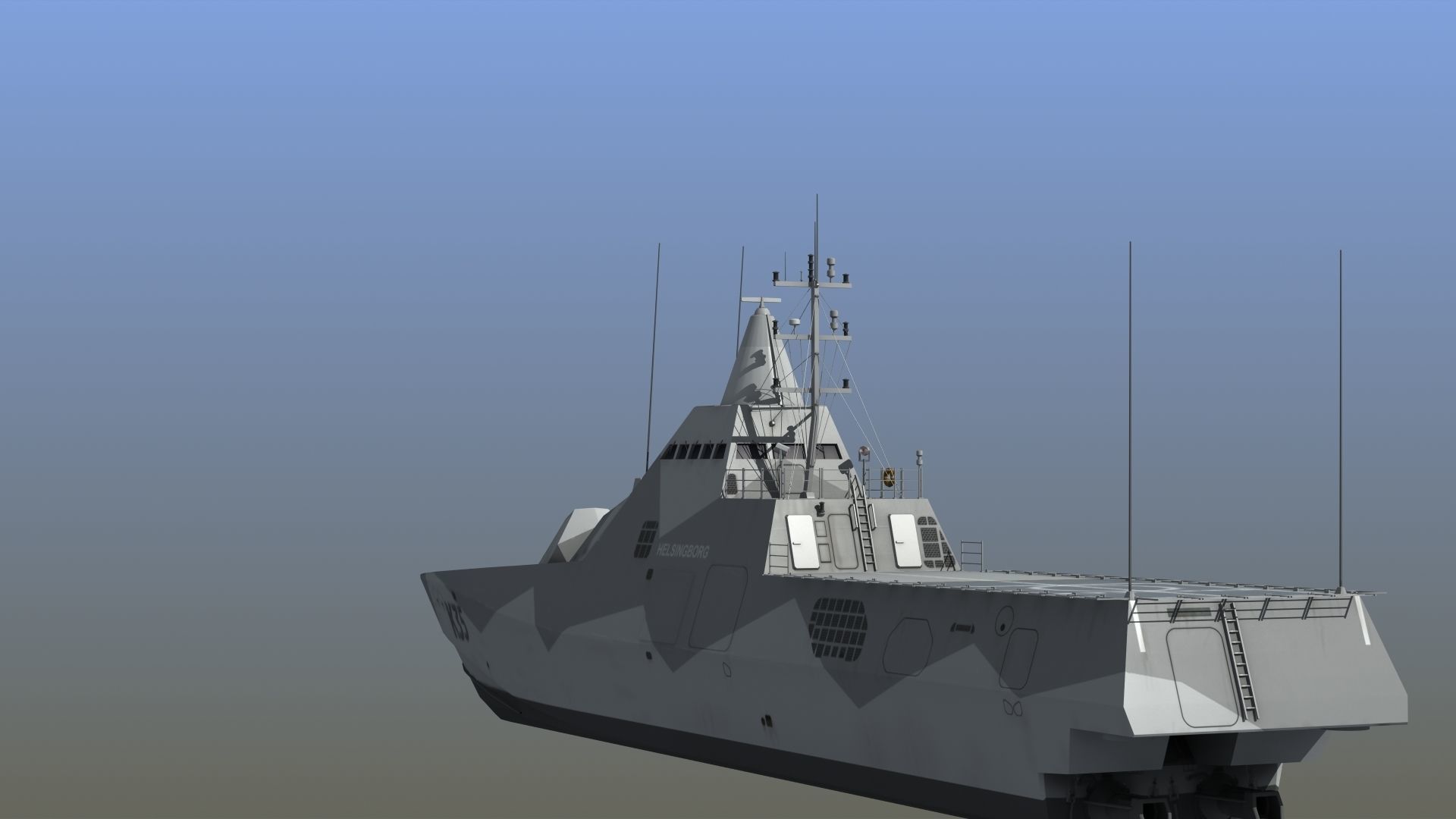 Visby Class Corvette Helsingborg 3D model_4