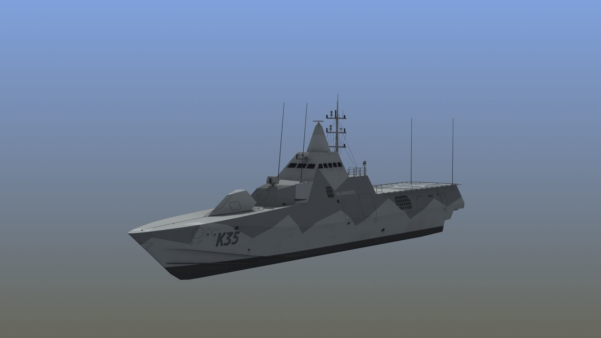 Visby Class Corvette Helsingborg 3D model_16