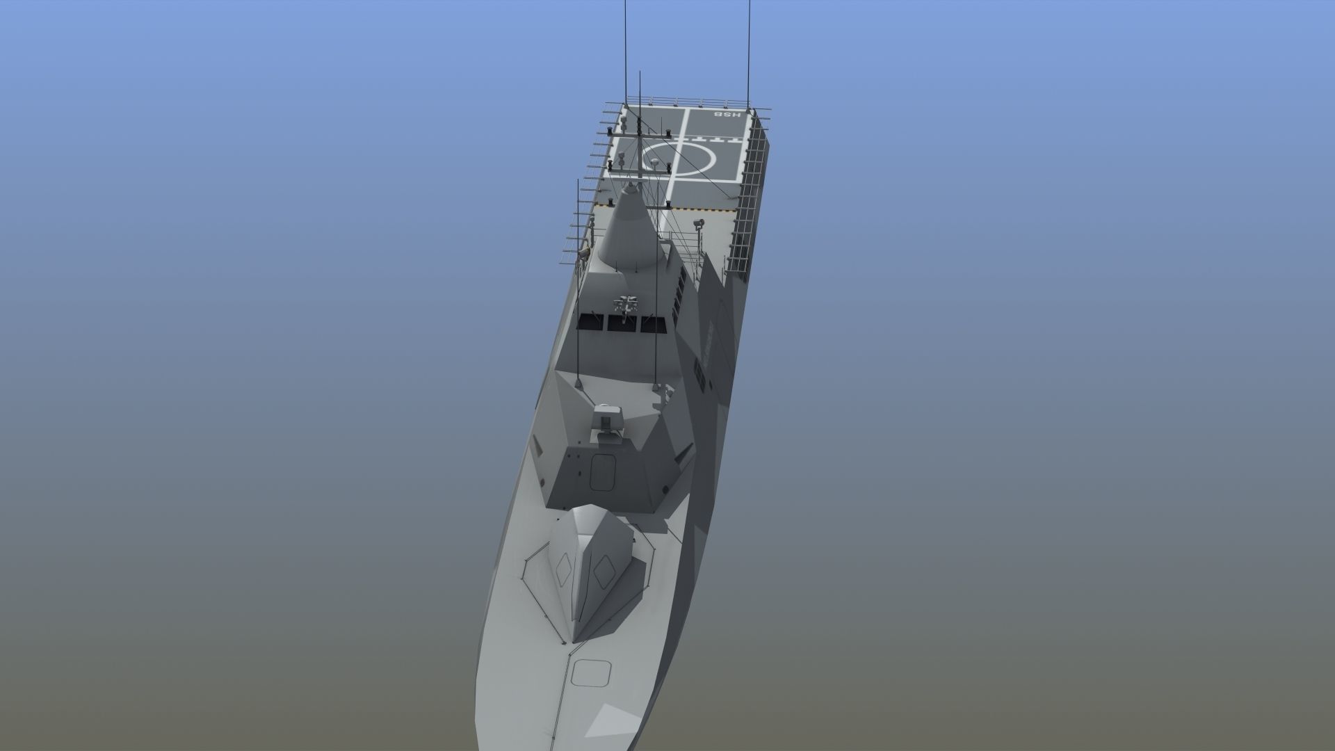 Visby Class Corvette Helsingborg 3D model_1