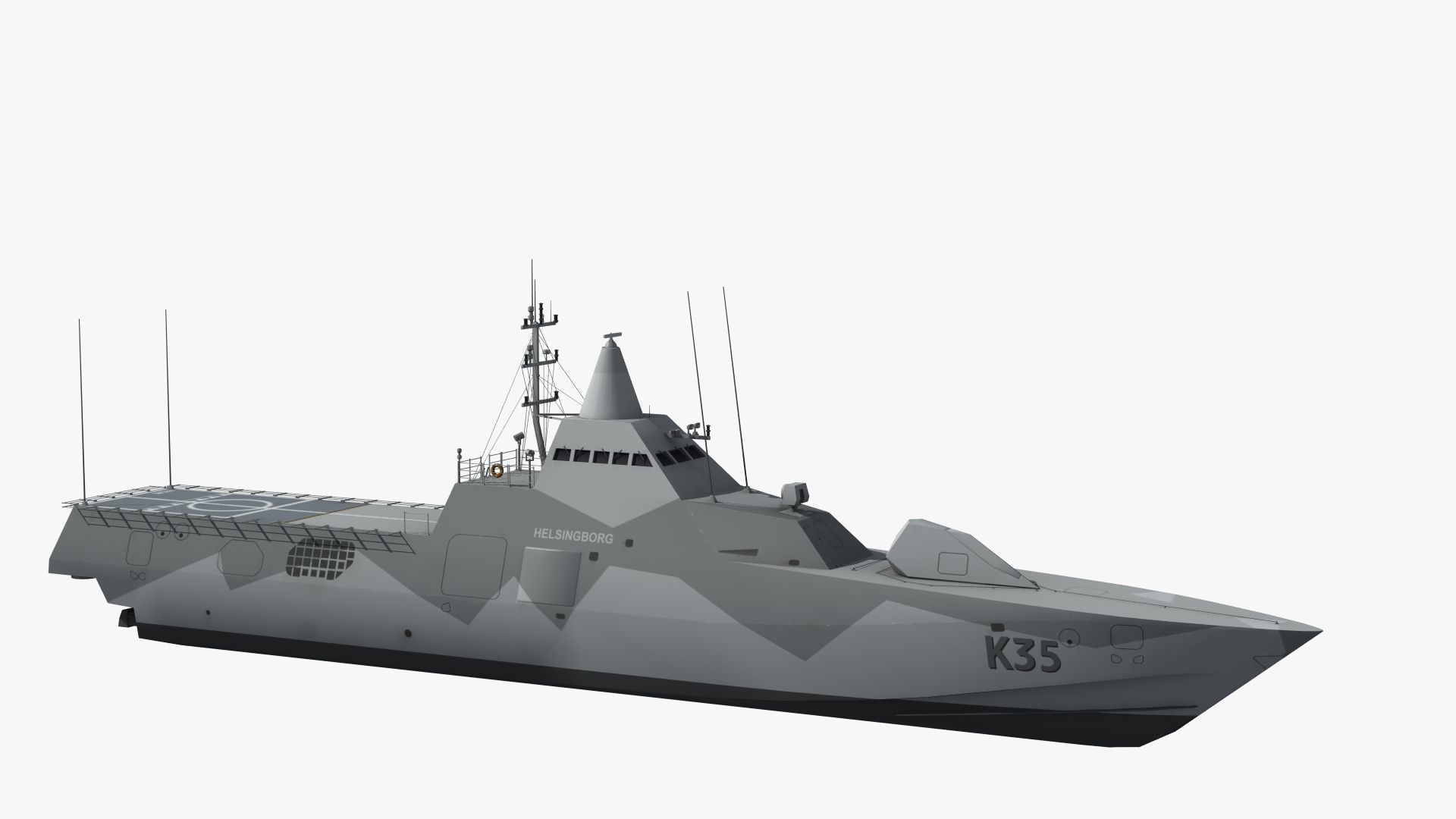 Visby Class Corvette Helsingborg 3D model_28
