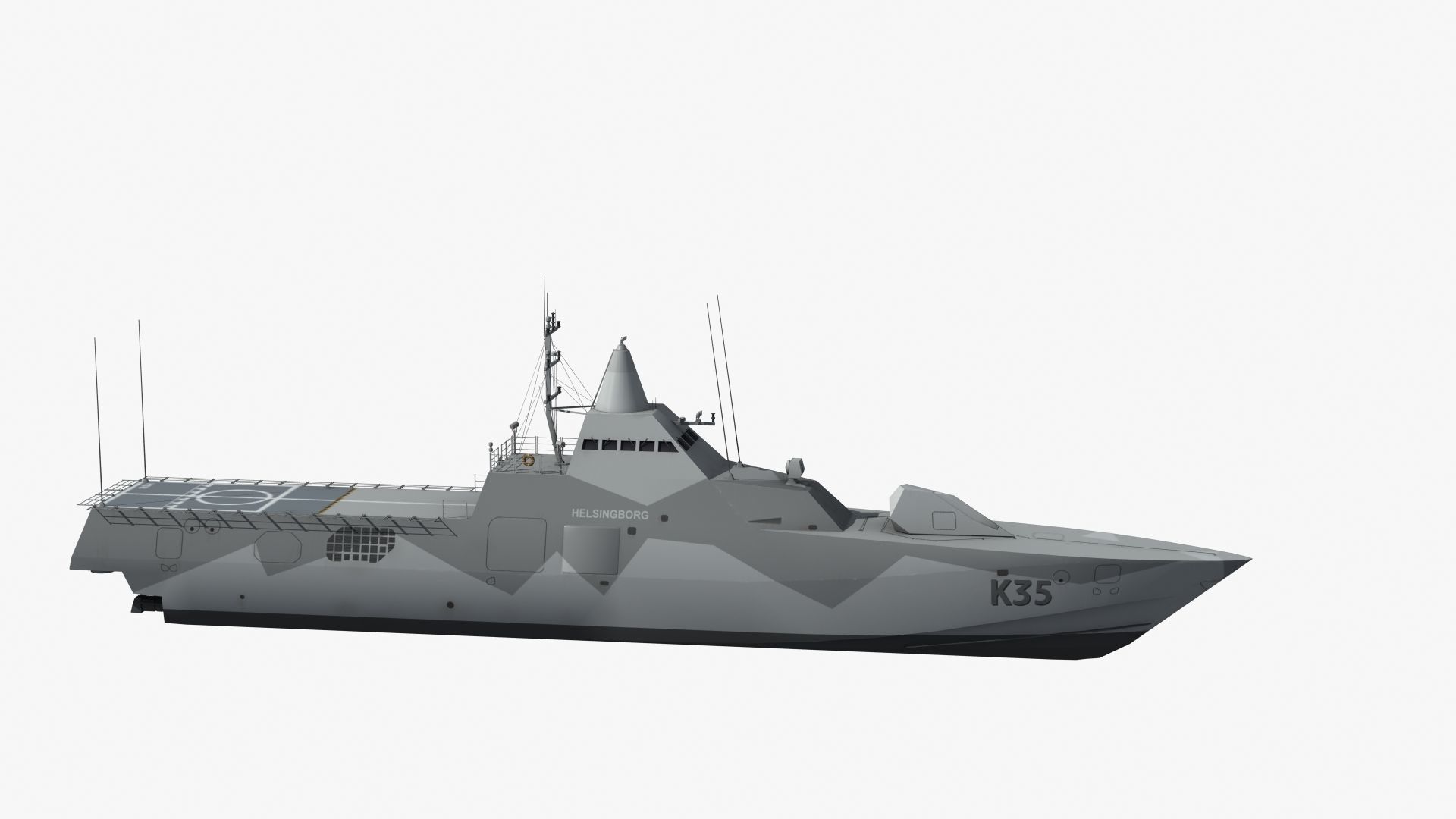 Visby Class Corvette Helsingborg 3D model_27