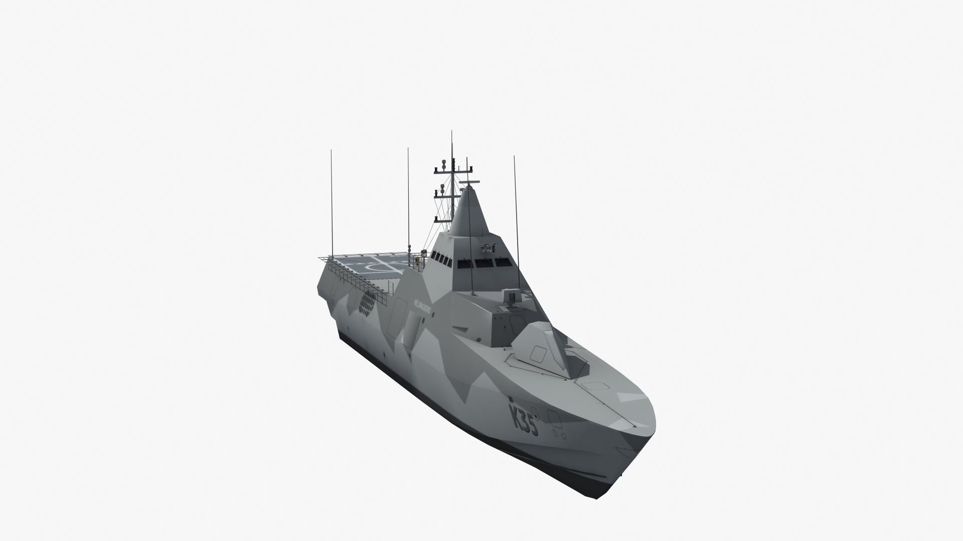 Visby Class Corvette Helsingborg 3D model_30