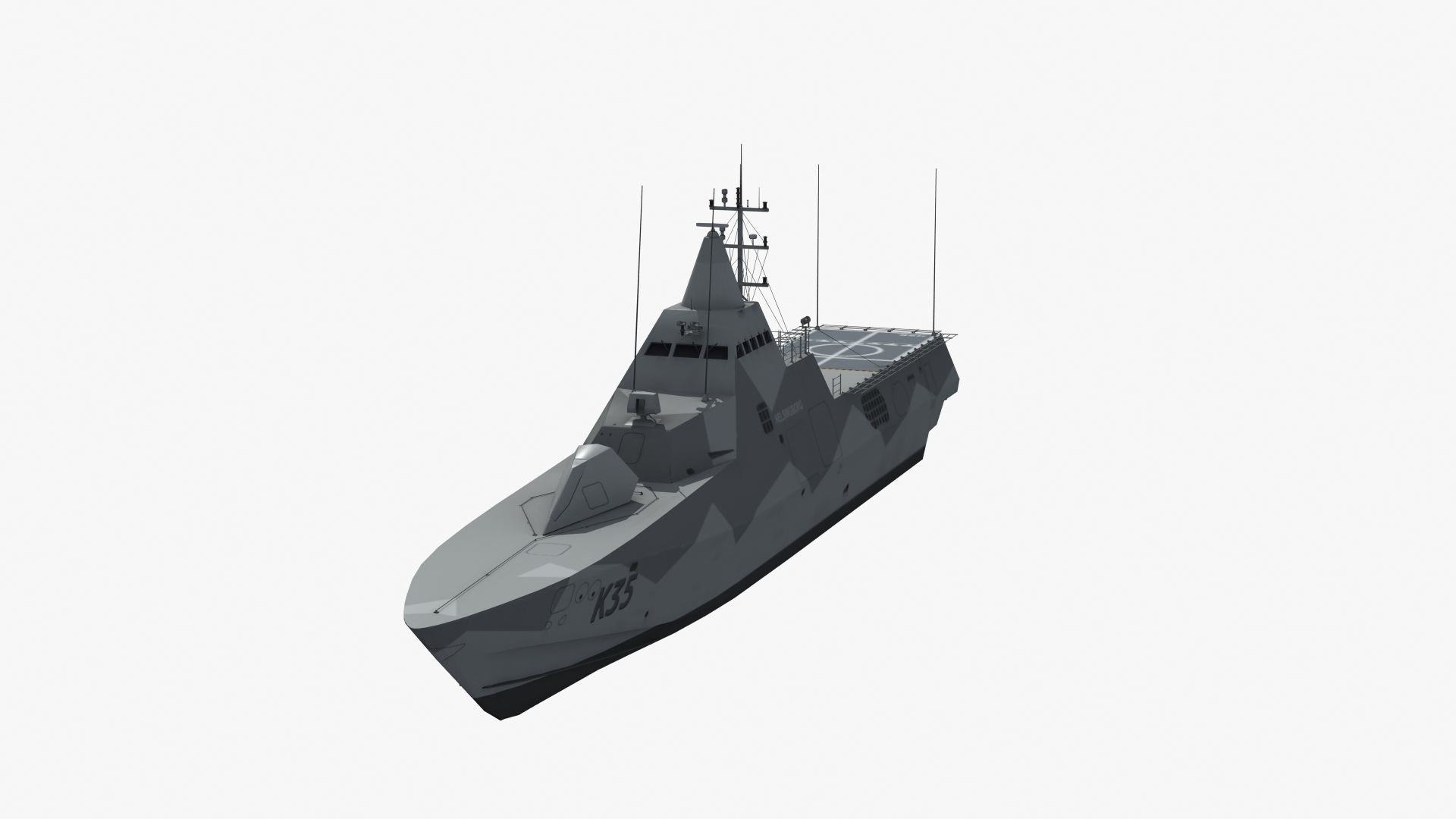Visby Class Corvette Helsingborg 3D model_32