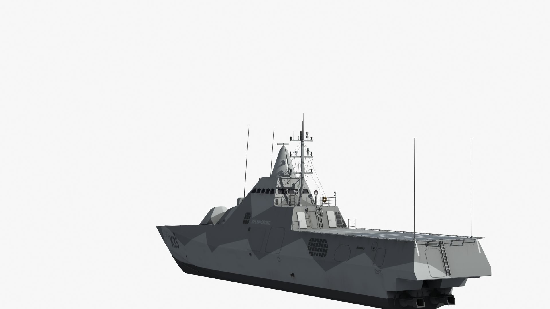 Visby Class Corvette Helsingborg 3D model_23