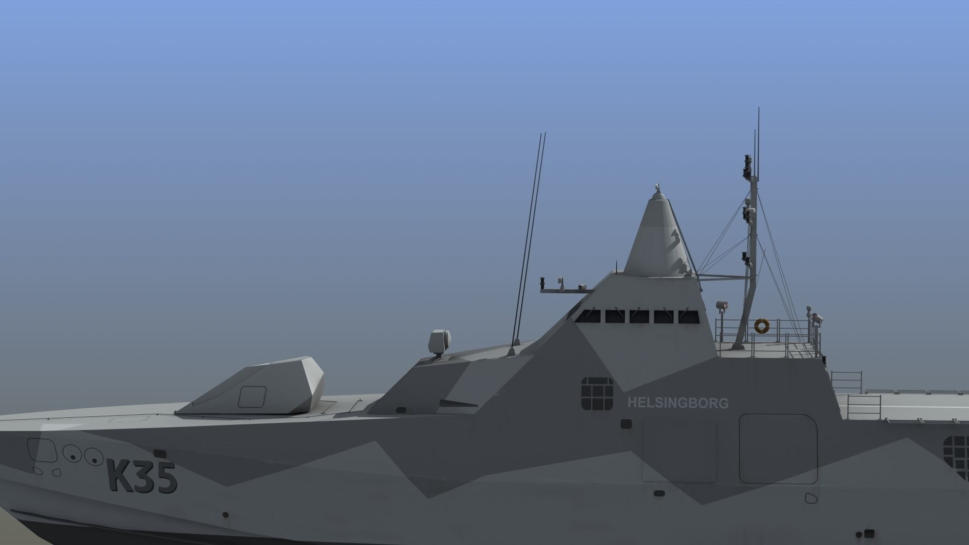 Visby Class Corvette Helsingborg 3D model_3