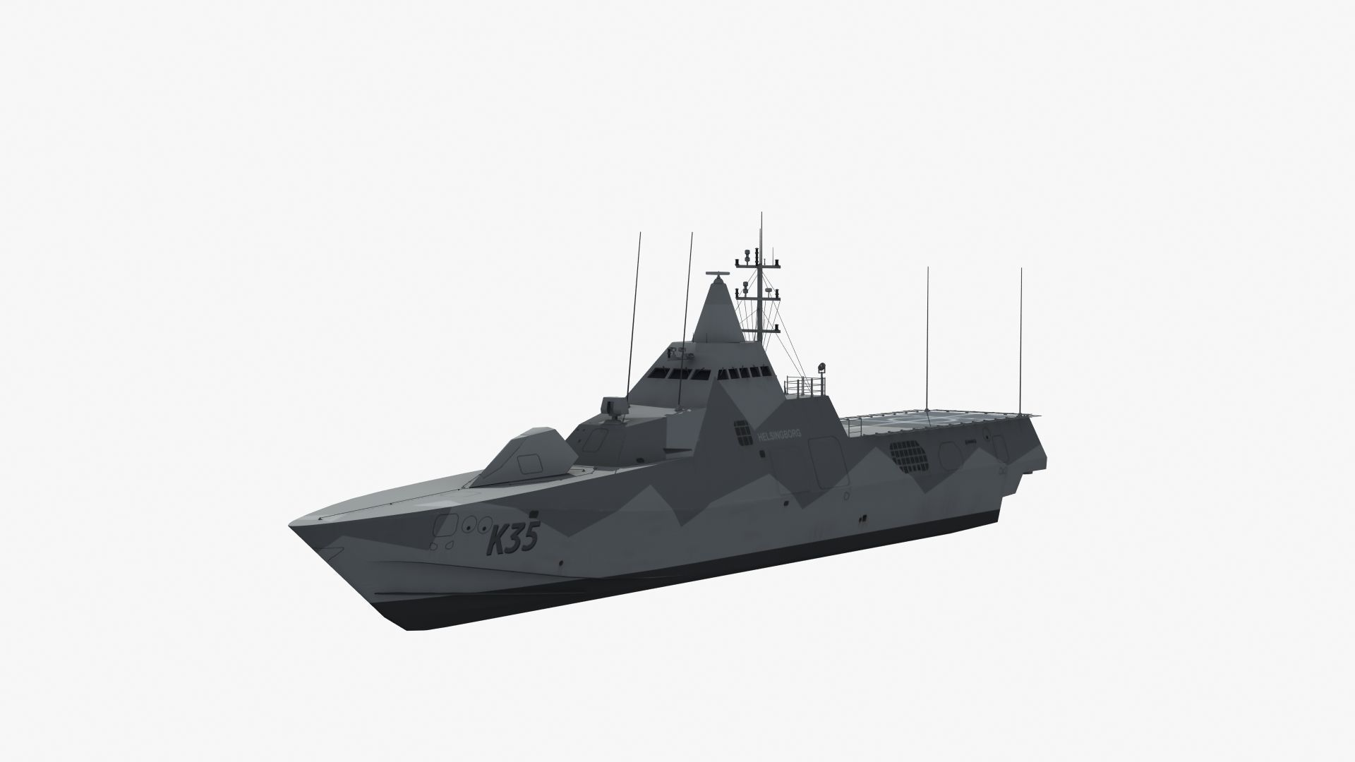 Visby Class Corvette Helsingborg 3D model_33