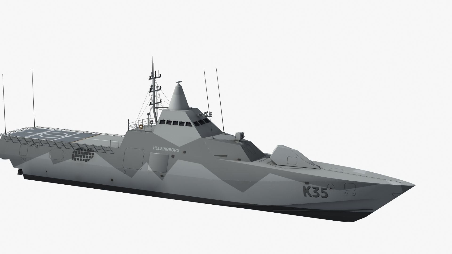 Visby Class Corvette Helsingborg 3D model_25