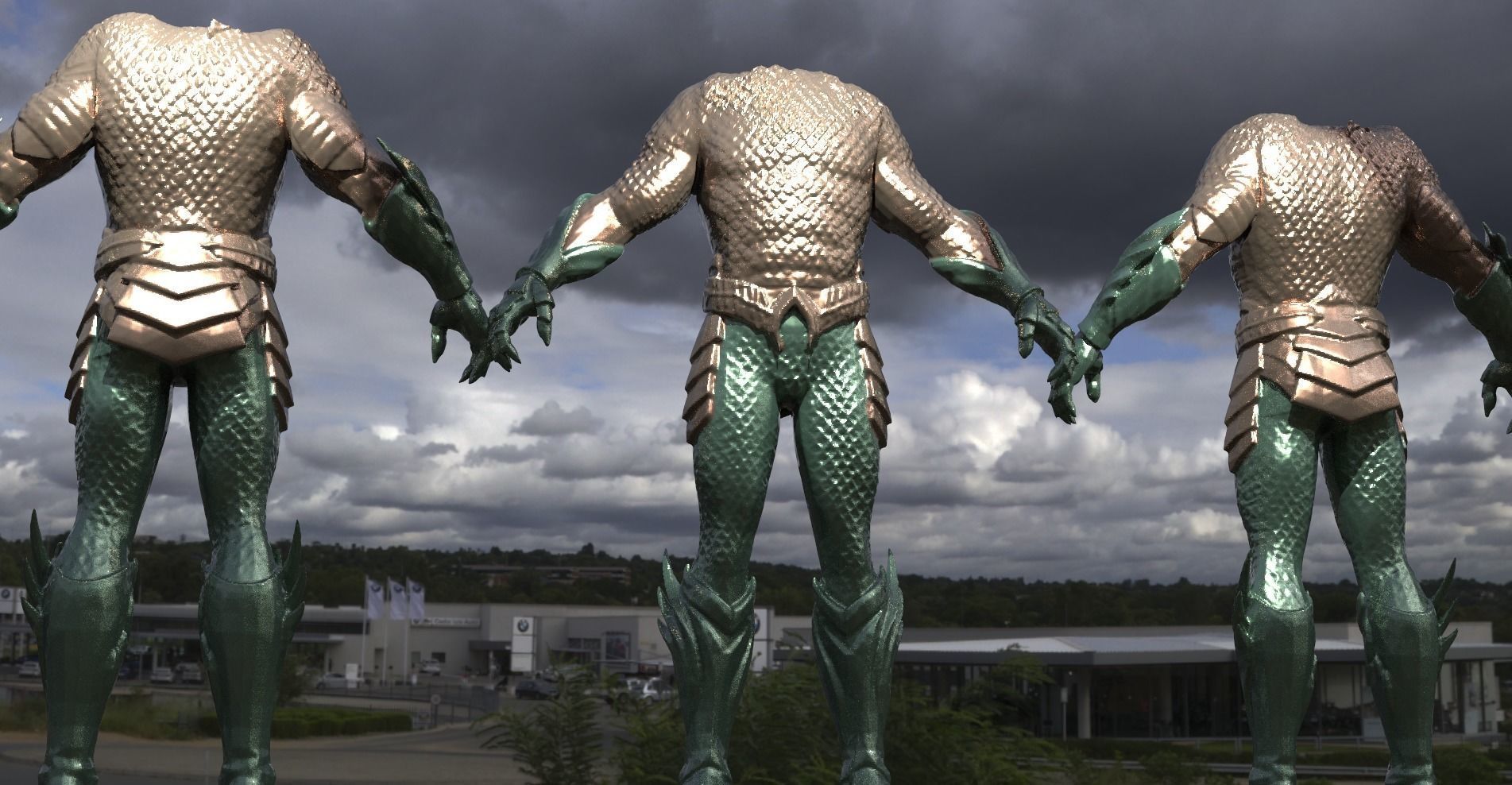 Aquaman Low Polly armour  3D model_1