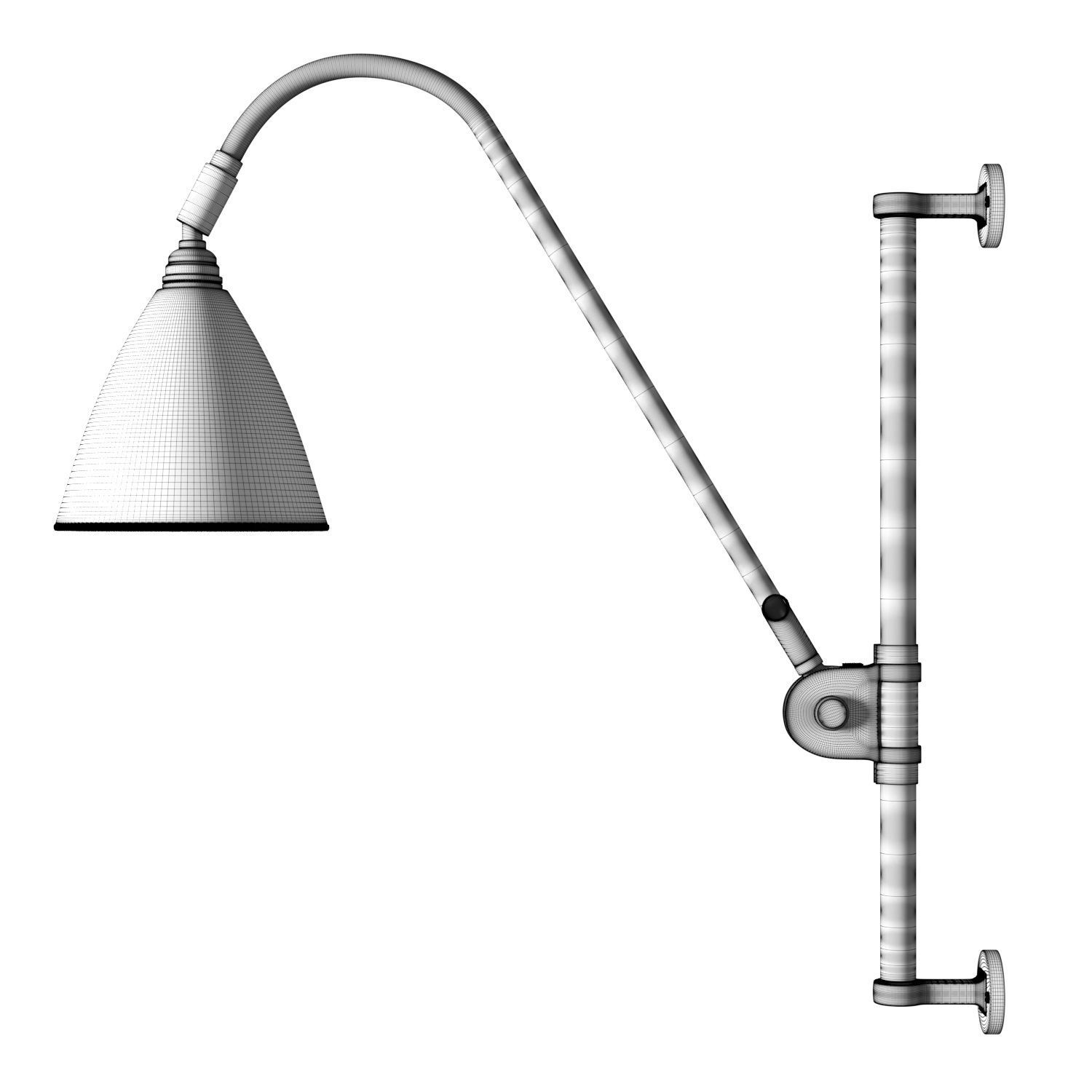 Gubi BestLite BL6 Wall Lamp Brass 3D model_4