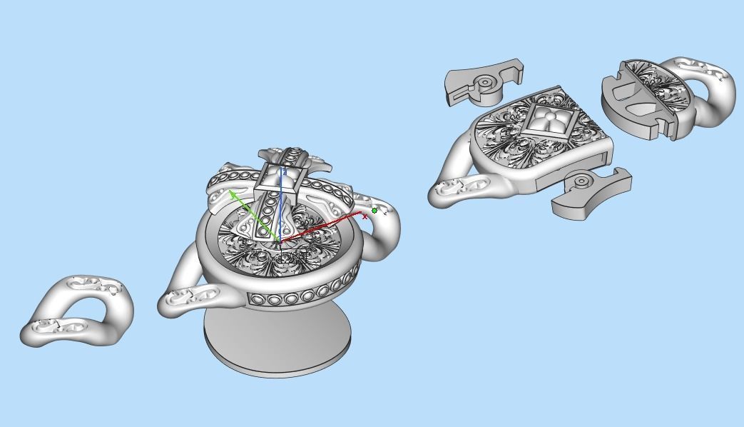 Bracelet with patterns and antique cross 724 3D print model_14