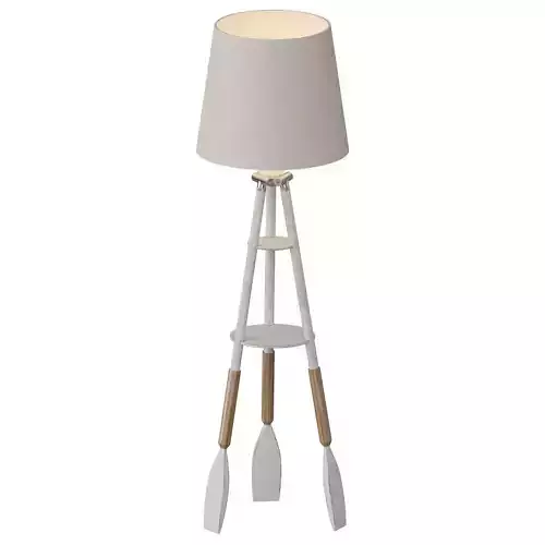 Nautical Tripod Oar Floor Lamp 3D model