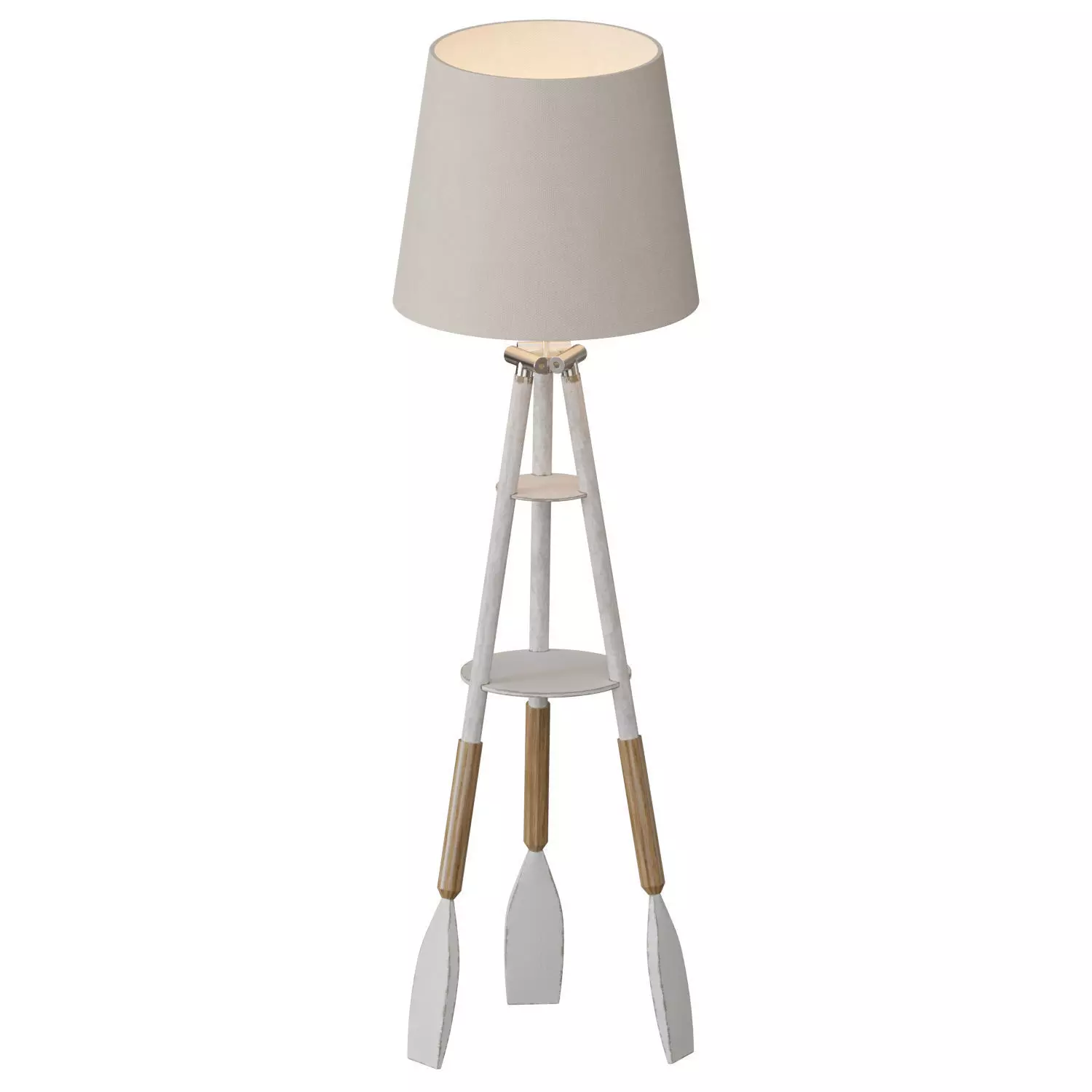Nautical Tripod Oar Floor Lamp 3D model_0