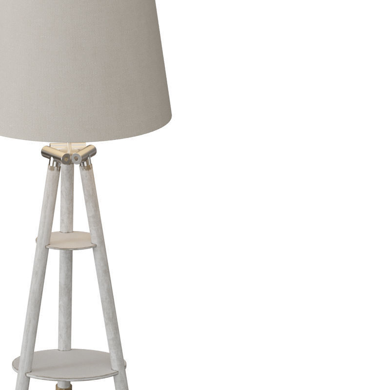 Nautical Tripod Oar Floor Lamp 3D model_2