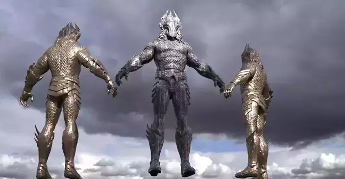 King of Atlantis Statue 3 3D