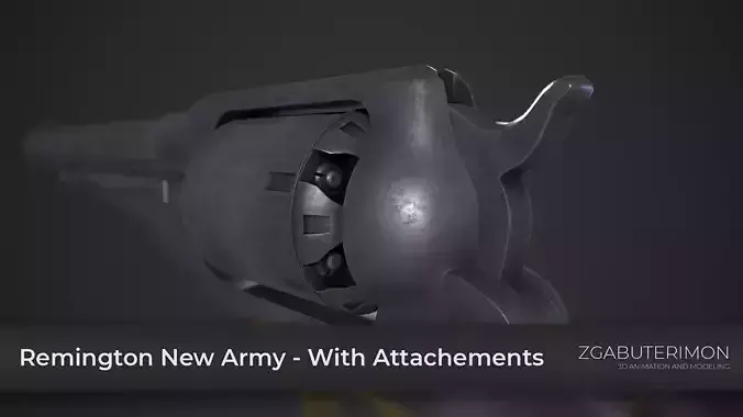 Remington New Army Revolver - With Modifications Low-poly 3D model