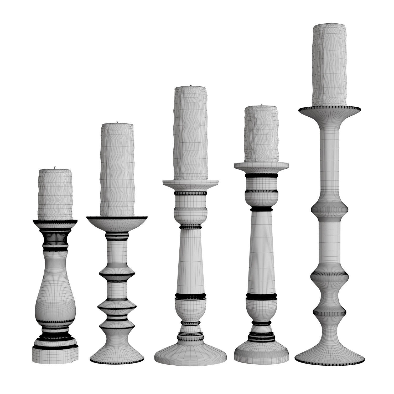 scandinavian candles 3D model_4