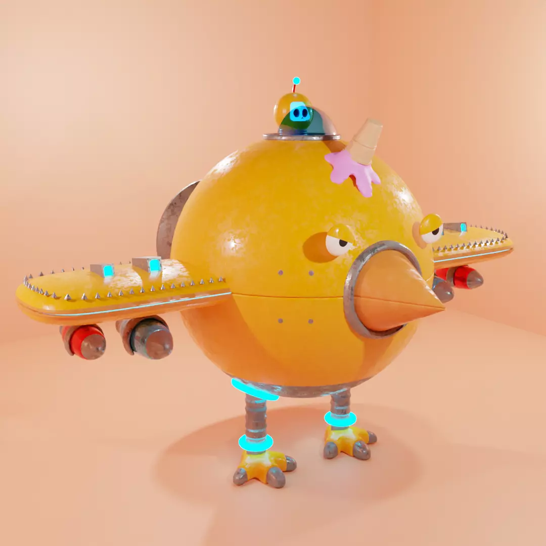 duck fighter plane 3D model_0